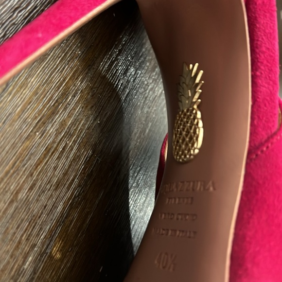 Aquazzura Deneuve Bow Tie Suede Pumps in Cabaret Pink Size 10.5 - Picture 4 of 6